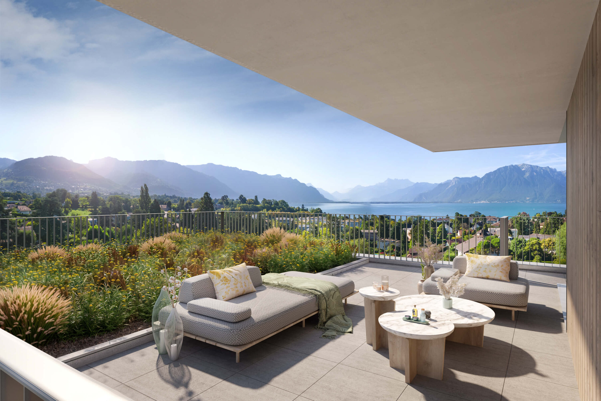 Résidence les vignes vue terrasse